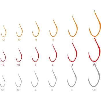 Mistrall háčky Aji Dosuki, vel. 4, červená, 10 ks/bal