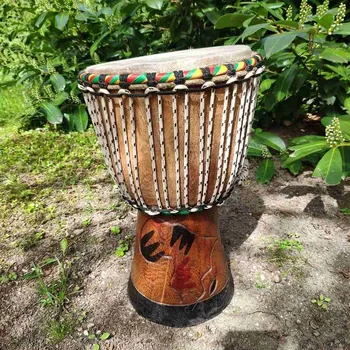 Buben Djembe 9” Yassi, Senegal, vyřezávaný 39 cm