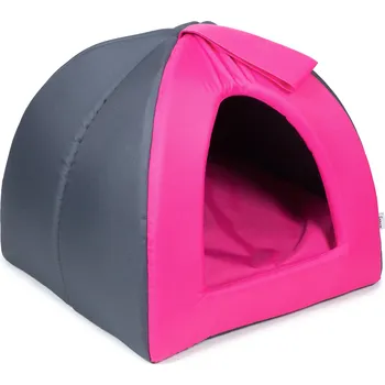 Pelíšek pro psa Iridog Kukaň pro psa IGLOO no.4 šedorůžová v50 x š50 x d50 cm