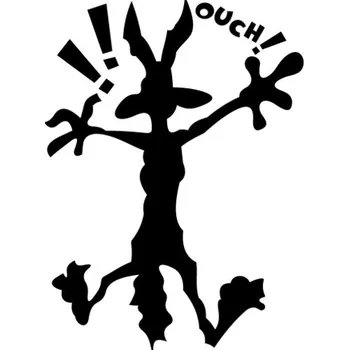 Samolepicí dekorace na vozidlo Samolepka kojot ouch! na auto a motorku, tuning nálepka (5721)
