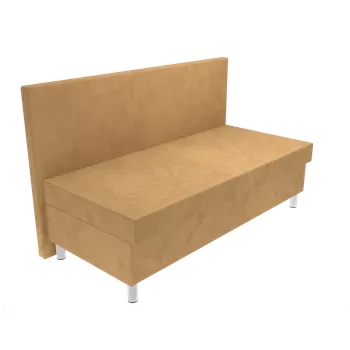 Postel Čalouněná postel Ava na nohách s hladkým čelem, lamelovým roštem a úložným prostorem - Béžová, 80 x 200 cm, Bez navýšení, Molitanová 13 cm