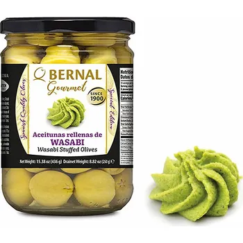 Koření Bernal Gourmat olivy - plněné wasabi (250g)