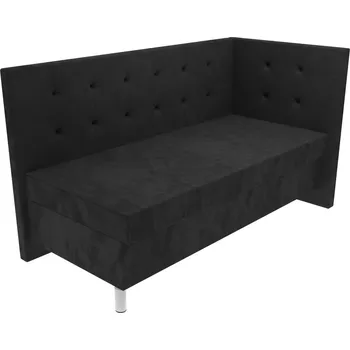 Postel Čalouněná postel Chloe na nohách s čelem s vtahy, lamelovým roštem a úložným prostorem - Černá, 80 x 200 cm, +5 cm úložný prostor, Molitanová 13 cm