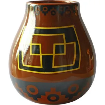 Mate Green Keramická kalabasa, Vzor - Peru, 350 ml