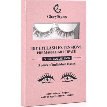 Umělé řasy GloryStyles Sada 5 párů segmentových řas - SHINE COLLECTION