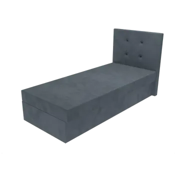 Postel Čalouněná postel Poppy s čelem s vtahy, lamelovým roštem a úložným prostorem - Šedá, 80 x 200 cm, Bez navýšení, Molitanová 13 cm