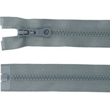 Zip Zdrhovadlo zip kostěný 75 cm dělitelný sv. šedá