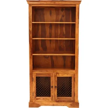 Knihovna Indický nábytek - Knihovna Jali 100x200x45 z indického masivu palisandr Super natural