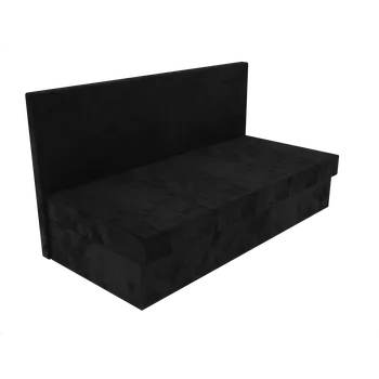 Postel Čalouněná postel Ava s hladkým čelem, lamelovým roštem a úložným prostorem - Černá, 80 x 200 cm, Bez navýšení, Molitanová 13 cm