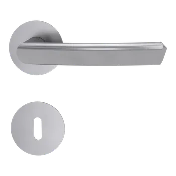 Dveřní kování GK - CRYSTAL PIATTA S - R rozety BB, klika/klika BN - Broušená nerez (71)