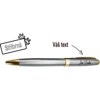 u Psíka | Luxusní pero v dárkové krabičce | 13,8cm*1cm Barva: Stříbrná