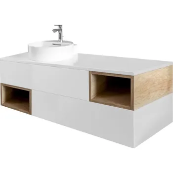 Koupelnový nábytek Olivín max - spodní skříňka 120 cm bez umyvadla, 2 zásuvky, 2 niky, závěsná OM120ZZOO/Pxyz