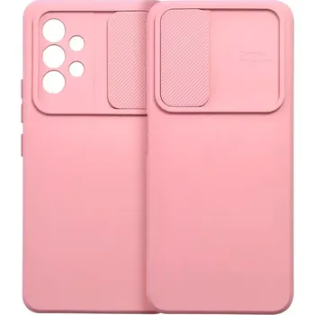 Pouzdro na mobilní telefon Silikonové pouzdro SLIDE Case s krytkou fotoaparátu - Samsung Galaxy A35 5G Růžové (Silikonový kryt či obal SLIDE Case na mobilní telefon Samsung Galaxy A35 5G Růžové s krytkou fotoaparátu)