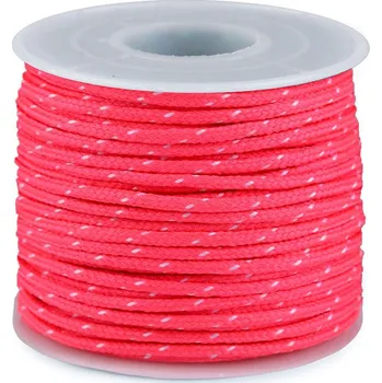 Příze Padáková / oděvní šňůra Ø2,5 mm, barva 1 růžová neon