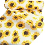 Ubrusová šála v metráži Slunečnice 38 zakončení vlnkou