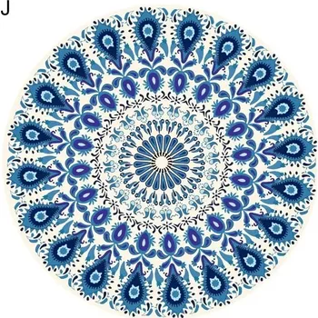 Plážová osuška | mandala - tvar kruh, průměr 148 cm - J