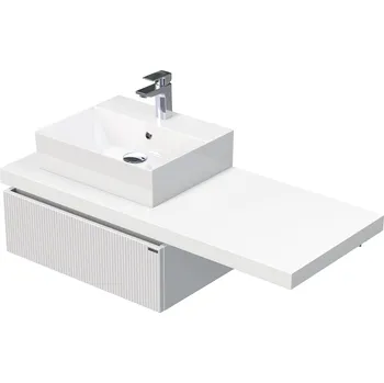 Koupelnový nábytek Desk 3D - skříňka 120 cm s umyvadlem na desku vlevo, 1 zásuvka, závěsná, bílá DE 54 3D 120 L STORM 1Z A891