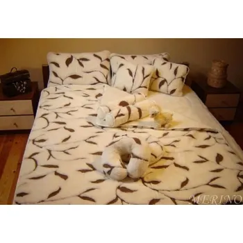 Polštář Polštář z kašmírové vlny - Benjamin hnědá + kašmír ecru 40 x 45 cm