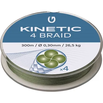 Kinetic pletená šňůra 4 Braid Dusty Green 300m Průměr: 0,40mm, Nosnost (kg): 33,6kg