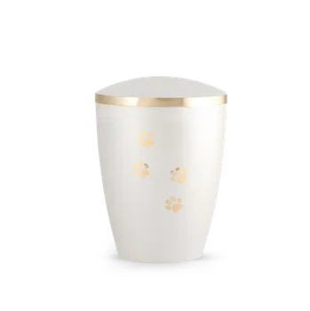 Smuteční dekorace Zvířecí urna Elegance Paws - Bílá 1,5l