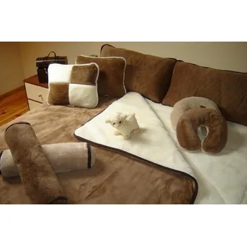 Polštář Polštář z velbloudí vlny - hnědý + velbloud ecru 50 x 60 cm