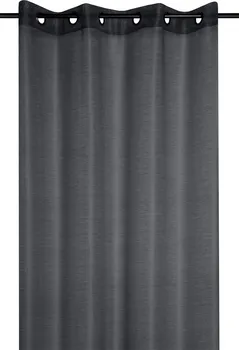 France Linwood záclona s kroužky černá 140 x 260 cm