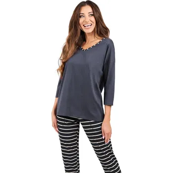 Dámské pyžamo Dámské pyžamo ITALIAN FASHION BETTY 3/4+dl. grafitová L 0