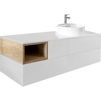 Koupelnový nábytek Olivín max - spodní skříňka 100 cm bez umyvadla, 2 zásuvky, 1 nika vlevo, závěsná OM100ZZOV/Lxyz