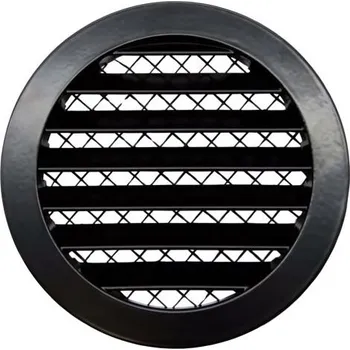 Ventishop ALKRc 150 kruhová hliníková větrací mřížka se sítem, černá