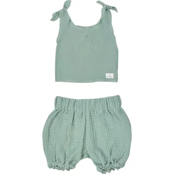 Kojenecká souprava Mimilove Letní mušelínová kraťásková souprava vel. 1-2 roky Šalvěj