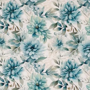 Úplet NELLY bílý, eukalyptové květy, š.150