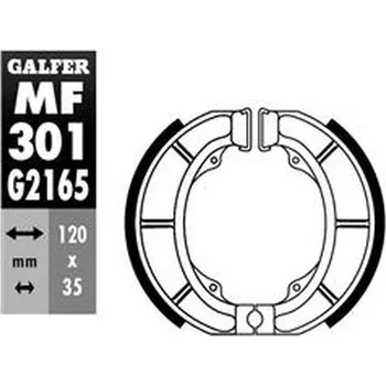 Brzdová čelist GALFER brzdové čelisti - pakny zadní DERBI ATLANTIS 50/100 99-, SUZUKI ADDRESS 50 92-, AP 50 94-, LIdo 50/75/80 89- (GALFER brzdové čelisti - pakny zadní DERBI ATLANTIS 50/100 99-, SUZUKI ADDRESS 50 92-, AP 50 94-, LIdo 50/75/80 89-)