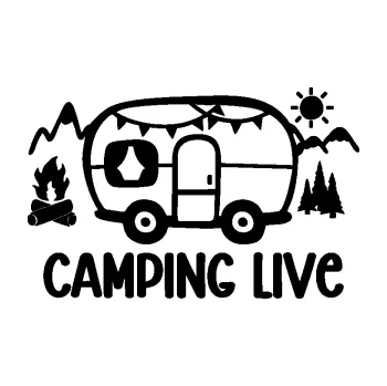 Samolepící dekorace SAMOLEPKA Camping live 001 levá cestování v karavanu (01 - černá) NA AUTO, NÁLEPKA, FÓLIE, POLEP, TUNING, VLASTNÍ TEXT, TISK, AUTOSAMOLEPKY.cz, POLEPY, OBRÁZEK, LOGO, SAMOLEPKY