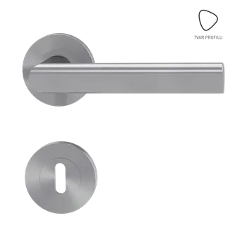 Dveřní kování GK - TRI 134 - R rozety BB, klika/klika BN - Broušená nerez (71)