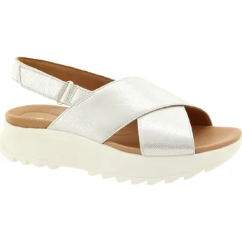 Dámské sandále CLARKS Dámské kožené stříbrné sandály 26171951-SILVER-255 Velikost 39,5