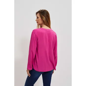 Dámská košile Košile s krajkovým výstřihem Moodo modrá | růžová | fuchsiová 2017567