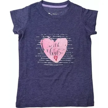 Dívčí tričko Dívčí tričko Wolf S2413 vel. 98-128 tm.modrý melír