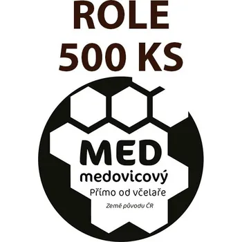 Etiketa na víčko - 5 transparentní - Med medovicový ROLE 500 KS