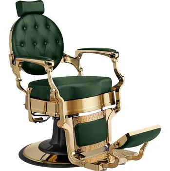 Kadeřnické křeslo HOLIČSKÉ KŘESLO BUZZ GOLD ZELENÉ BARBER RZBH012