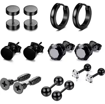 Náušnice Souprava náušnic na celý týden černá