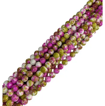 Korálek Achát růžovo-zelený 10mm šňůra