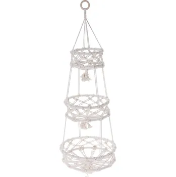 Květináč Home Styling Collection Visací květináč Makrama, pro 3 květináče, Ø 30 x 85 cm