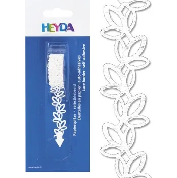 HEYDA Samolepící krajka lístky 14mm bílý