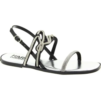 Dámské pantofle KARL LAGERFELD Dámské stříbrné kožené pantofle KL87425-GSL-255 Velikost 41