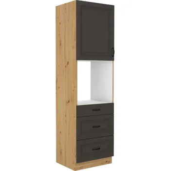 Šatní skříň LEMPERT Skříň pro troubu STELLA 23 (60 cm) grafit mat / dub artisan