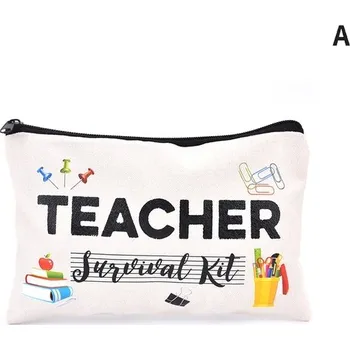 Kosmetická taška Stylová kosmetická taška z plátna pro cestování | Praktická plátěná taštička na zip - A