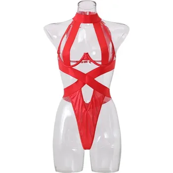 Dámské erotické prádlo Páskové jednobarevné body Barva: Červená, Velikost: 2XL