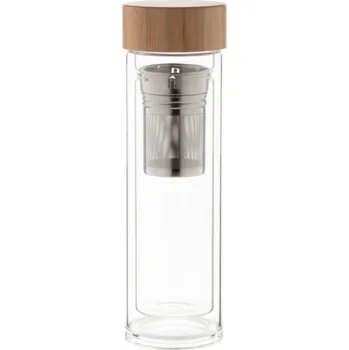 Termohrnek Andina skleněná termo láhev Výpal na keramiku (max. 8 barev, 50 x 130mm) 8 barev 20 Přední strana