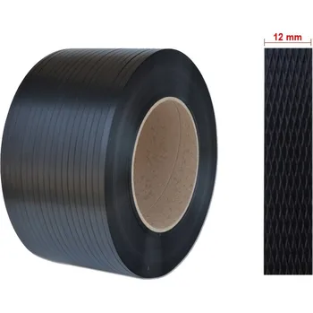 Obalový materiál Páska vázací PP 12 x 0,5 mm, návin 3000 m, D 200 mm, černá
