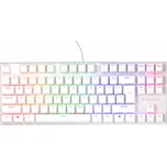Genesis tichá herní klávesnice THOR 303/TKL/RGB/Outemu Peach Silent/Drátová USB/US layout/Bílá